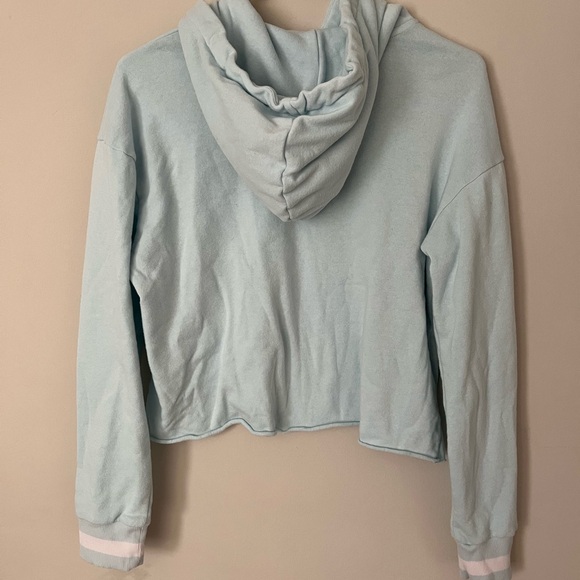 Pusheen and Sloth Crop Hoodie Light Blue Womens Medium Slow Down - Picture 4 of 5